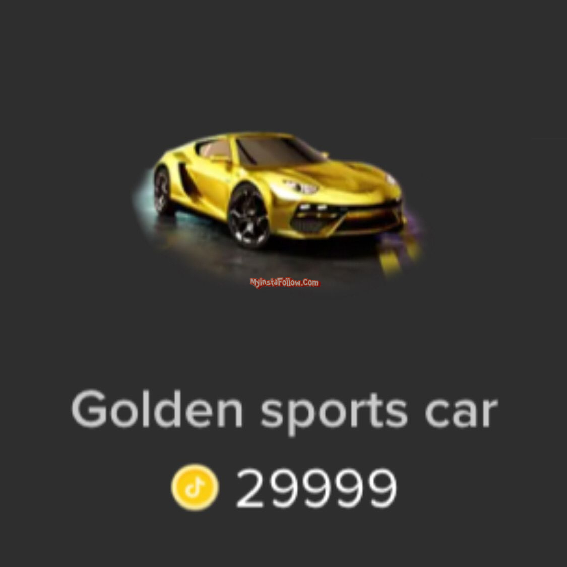 Golden Sports Car Tiktok Gift
